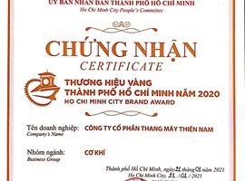 GCN Thương hiệu vàng TPHCM 2020